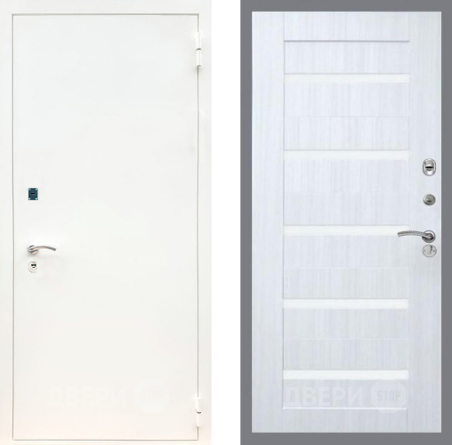 Дверь Рекс (REX) 1А Белая шагрень СБ-14 стекло белое Сандал белый в Старой Купавне