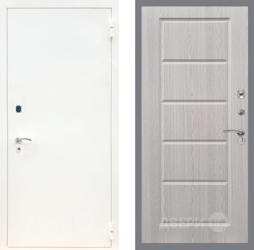 Входная металлическая Дверь Рекс (REX) 1А Белая шагрень FL-39 Беленый дуб в Старой Купавне