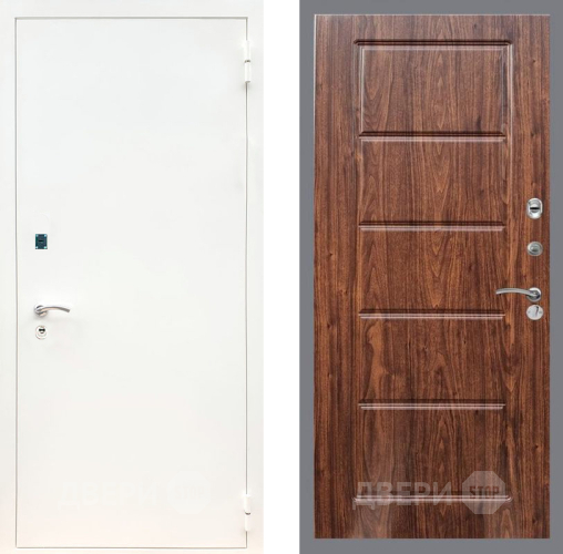 Входная металлическая Дверь Рекс (REX) 1А Белая шагрень FL-39 орех тисненый в Старой Купавне