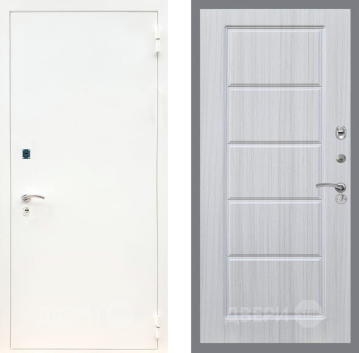 Входная металлическая Дверь Рекс (REX) 1А Белая шагрень FL-39 Сандал белый в Старой Купавне