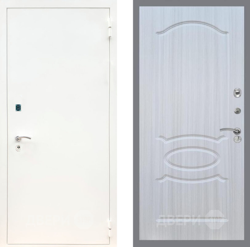 Входная металлическая Дверь Рекс (REX) 1А Белая шагрень FL-128 Сандал белый в Старой Купавне