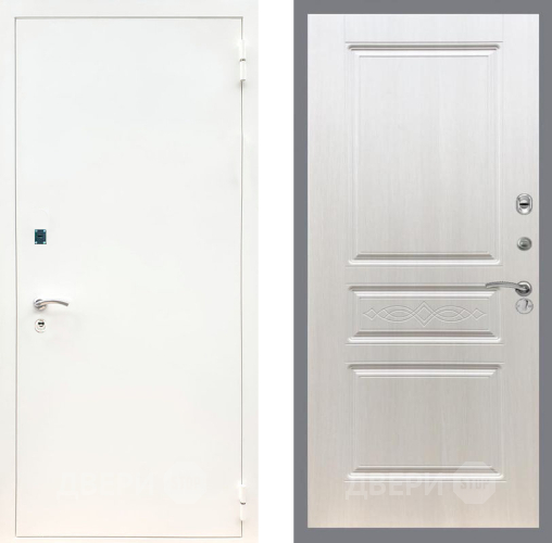 Входная металлическая Дверь Рекс (REX) 1А Белая шагрень FL-243 Лиственница беж в Старой Купавне