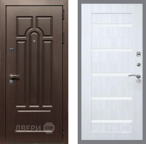 Дверь Рекс (REX) Эврика СБ-14 стекло белое Сандал белый в Старой Купавне