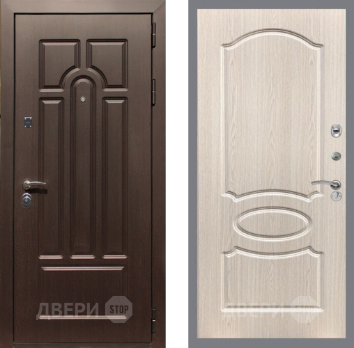 Входная металлическая Дверь Рекс (REX) Эврика FL-128 Беленый дуб в Старой Купавне