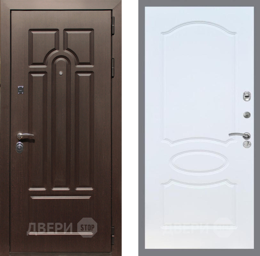 Входная металлическая Дверь Рекс (REX) Эврика FL-128 Белый ясень в Старой Купавне