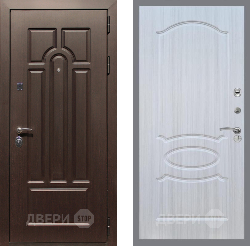 Входная металлическая Дверь Рекс (REX) Эврика FL-128 Сандал белый в Старой Купавне