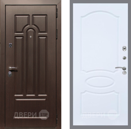 Входная металлическая Дверь Рекс (REX) Эврика FL-128 Силк Сноу в Старой Купавне