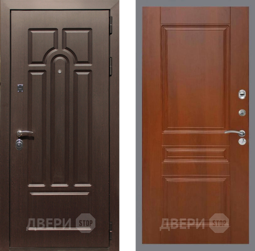 Входная металлическая Дверь Рекс (REX) Эврика FL-243 Итальянский орех в Старой Купавне