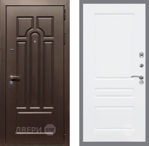 Входная металлическая Дверь Рекс (REX) Эврика FL-243 Силк Сноу в Старой Купавне