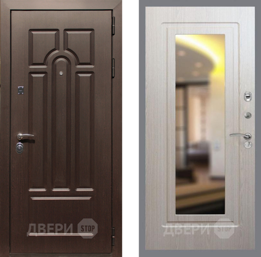 Входная металлическая Дверь Рекс (REX) Эврика FLZ-120 Беленый дуб в Старой Купавне