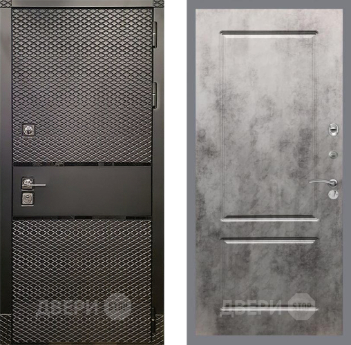 Входная металлическая Дверь Рекс (REX) 15 Черный Кварц FL-117 Бетон темный в Старой Купавне