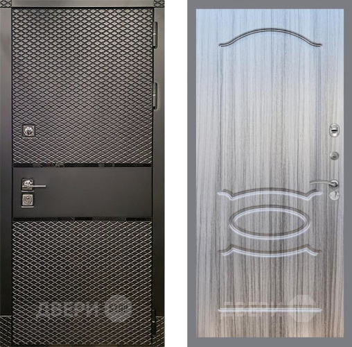 Входная металлическая Дверь Рекс (REX) 15 Черный Кварц FL-128 Сандал грей в Старой Купавне