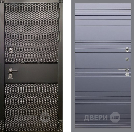 Входная металлическая Дверь Рекс (REX) 15 Черный Кварц Line Силк титан в Старой Купавне