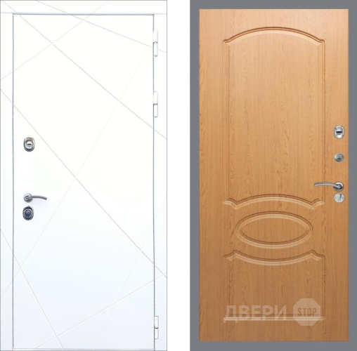 Входная металлическая Дверь Рекс (REX) 13 Силк Сноу FL-128 Дуб в Старой Купавне