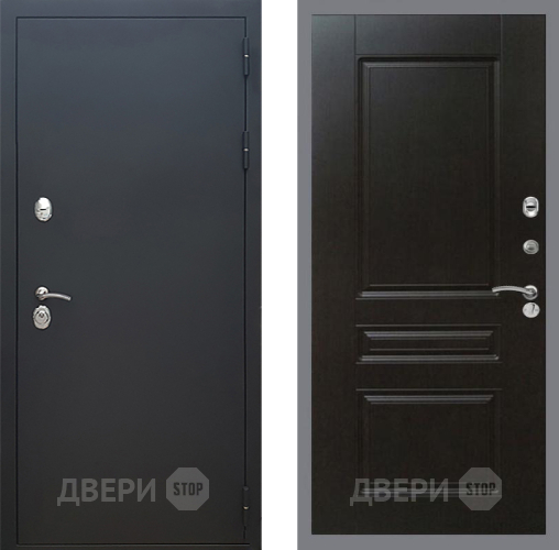 Входная металлическая Дверь Рекс (REX) 5 Черный Муар FL-243 Венге в Старой Купавне