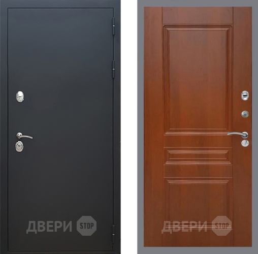 Входная металлическая Дверь Рекс (REX) 5 Черный Муар FL-243 Итальянский орех в Старой Купавне