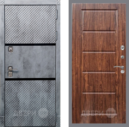 Входная металлическая Дверь Рекс (REX) 15 Бетон Темный FL-39 орех тисненый в Старой Купавне