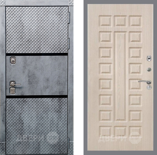 Входная металлическая Дверь Рекс (REX) 15 Бетон Темный FL-183 Беленый дуб в Старой Купавне