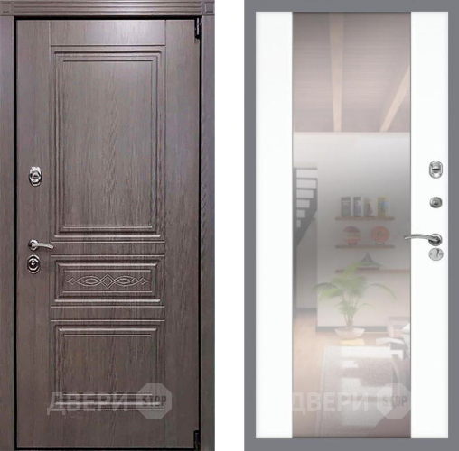 Входная металлическая Дверь Рекс (REX) Премиум-S СБ-16 Зеркало Силк Сноу в Старой Купавне