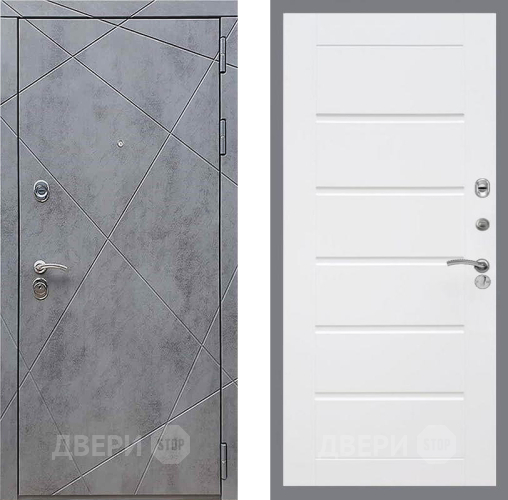 Дверь Рекс (REX) 13 Бетон Темный Сити Белый ясень в Старой Купавне