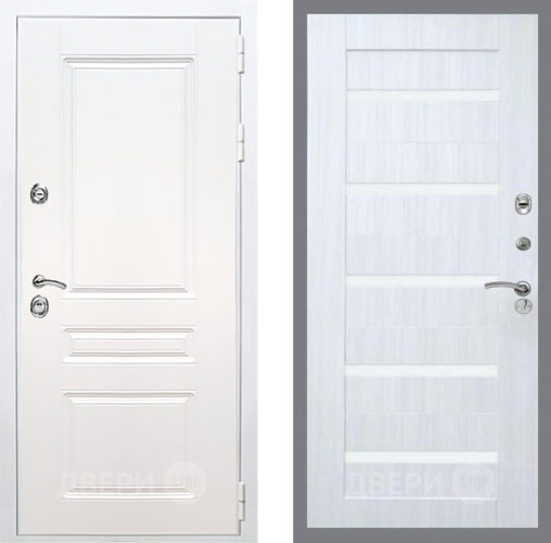 Дверь Рекс (REX) Премиум-н Силк Сноу СБ-14 стекло белое Сандал белый в Старой Купавне