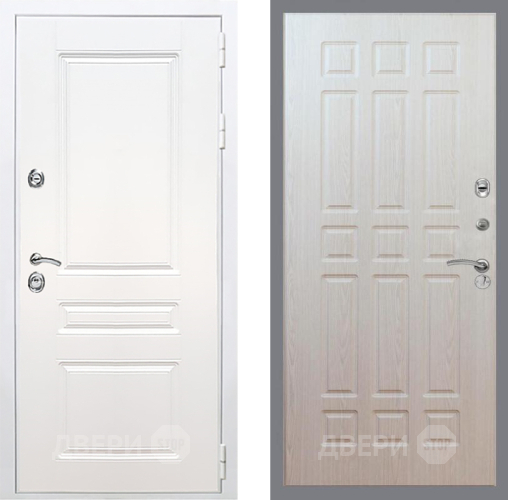 Входная металлическая Дверь Рекс (REX) Премиум-н Силк Сноу FL-33 Беленый дуб в Старой Купавне