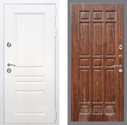 Входная металлическая Дверь Рекс (REX) Премиум-н Силк Сноу FL-33 орех тисненый в Старой Купавне