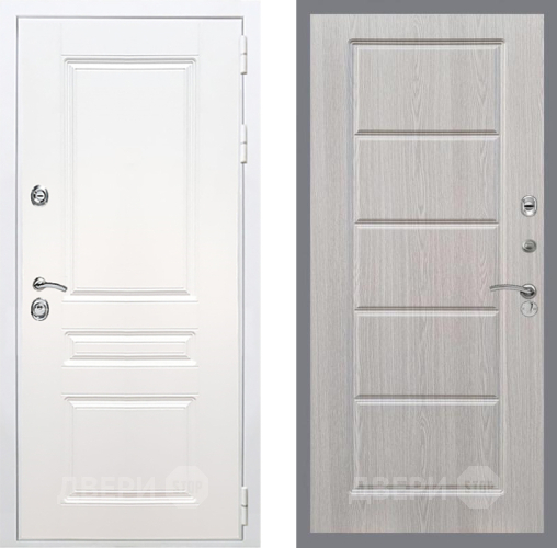 Входная металлическая Дверь Рекс (REX) Премиум-н Силк Сноу FL-39 Беленый дуб в Старой Купавне