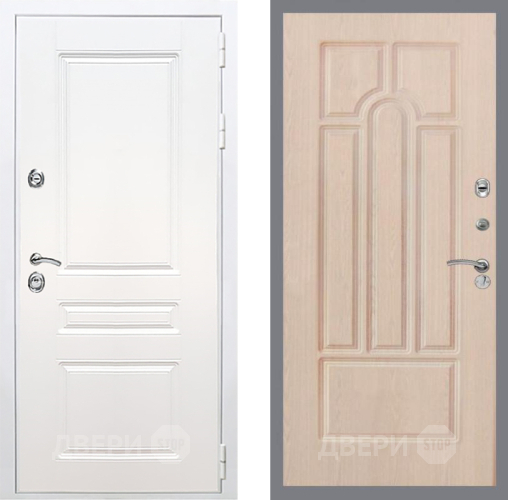 Входная металлическая Дверь Рекс (REX) Премиум-н Силк Сноу FL-58 Беленый дуб в Старой Купавне