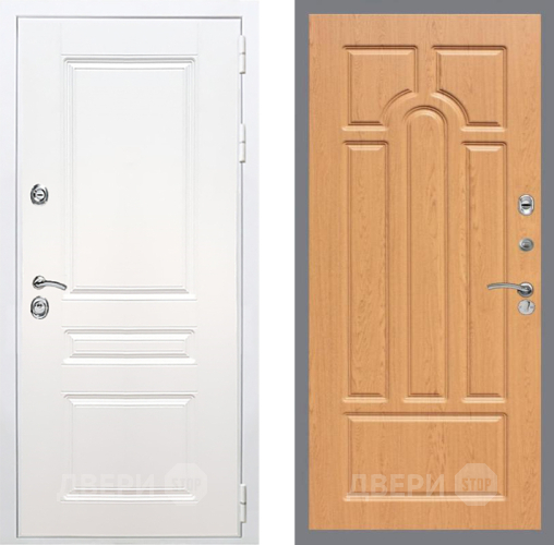 Входная металлическая Дверь Рекс (REX) Премиум-н Силк Сноу FL-58 Дуб в Старой Купавне