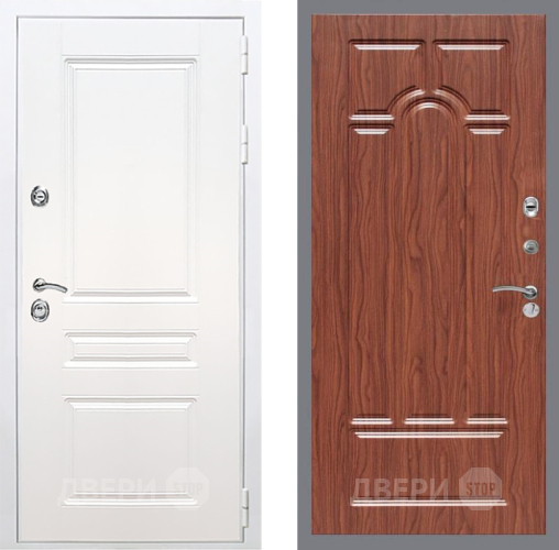 Входная металлическая Дверь Рекс (REX) Премиум-н Силк Сноу FL-58 орех тисненый в Старой Купавне