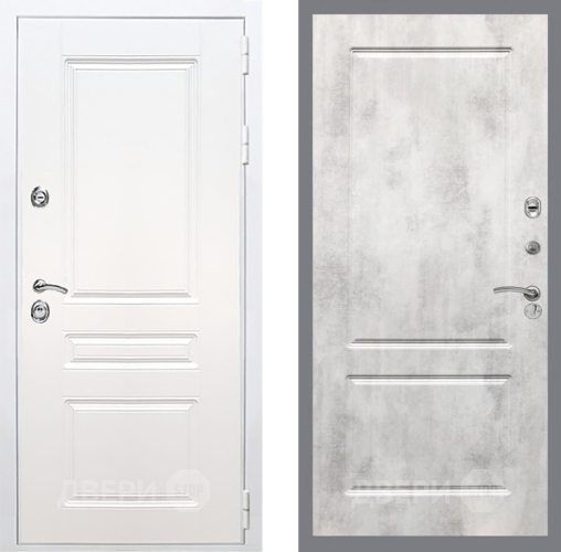 Входная металлическая Дверь Рекс (REX) Премиум-н Силк Сноу FL-117 Бетон светлый в Старой Купавне