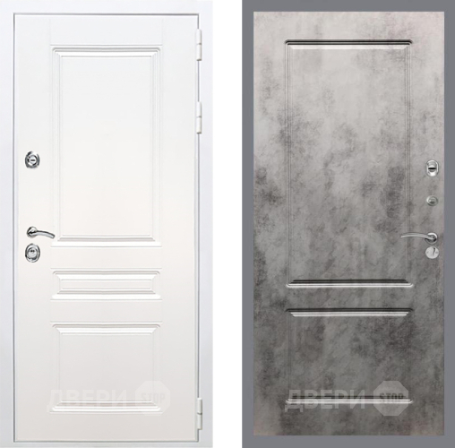 Входная металлическая Дверь Рекс (REX) Премиум-н Силк Сноу FL-117 Бетон темный в Старой Купавне