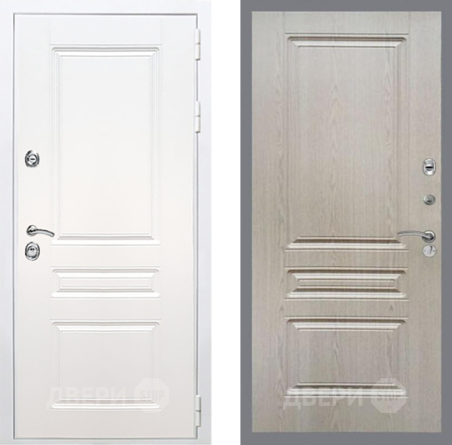 Входная металлическая Дверь Рекс (REX) Премиум-н Силк Сноу FL-243 Беленый дуб в Старой Купавне