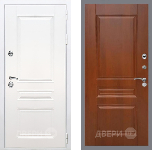 Входная металлическая Дверь Рекс (REX) Премиум-н Силк Сноу FL-243 Итальянский орех в Старой Купавне