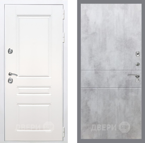 Входная металлическая Дверь Рекс (REX) Премиум-н Силк Сноу FL-290 Бетон светлый в Старой Купавне