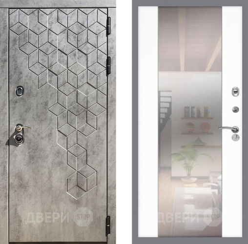 Дверь Рекс (REX) 23 СБ-16 Зеркало Силк Сноу в Старой Купавне