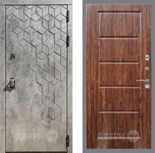 Входная металлическая Дверь Рекс (REX) 23 FL-39 орех тисненый в Старой Купавне