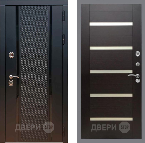 Входная металлическая Дверь Рекс (REX) 25 СБ-14 стекло белое венге поперечный в Старой Купавне