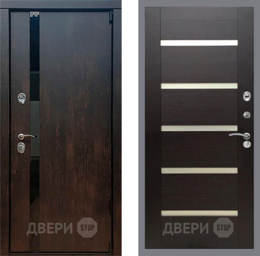 Входная металлическая Дверь Рекс (REX) 26 СБ-14 стекло белое венге поперечный в Старой Купавне